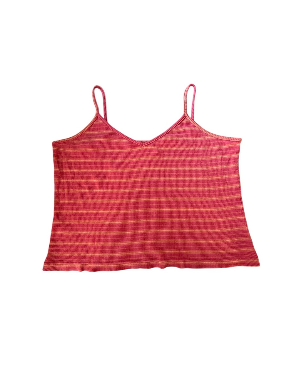 90s‎ Laura Ashley Spaghetti Strap Striped Cropped Tank XXL